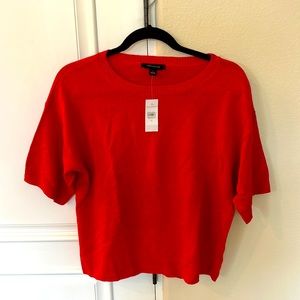 Cherry red Ann Taylor cropped sweater - S